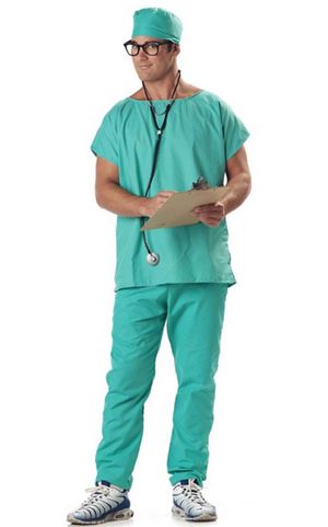 F1628 ADULT DOCTOR SCRUBS COSTUME